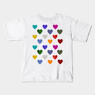 I Really Like Tiny Little Patterned Hearts Kids T-Shirt